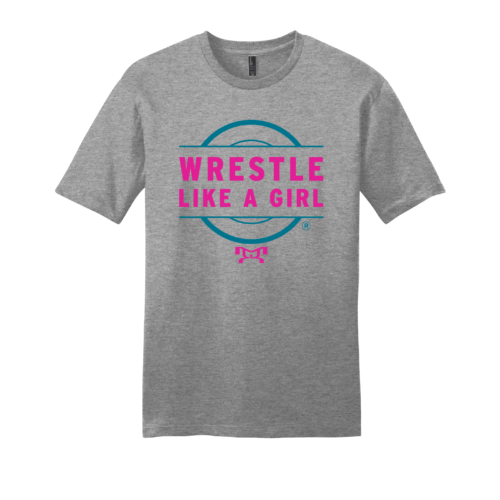 WRESTLE LIKE A GIRL GREY Heat Press T Shirt