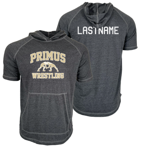 Primus Wrestling Custom Heat Press Short Sleeve Hoodie T-Shirt