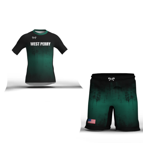 West Perry Mustangs COMPRESSION SHIRT AND FIGHT SHORT COMBO 2025