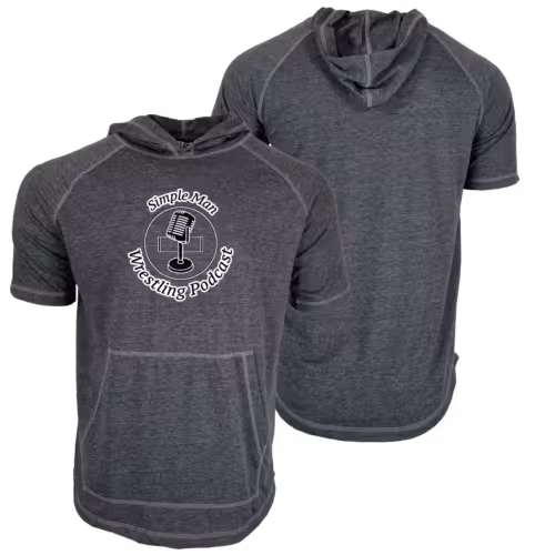 Simple Man Wrestling Podcast-CA-93311   Custom Heat Press Short Sleeve Hoodie T-Shirt