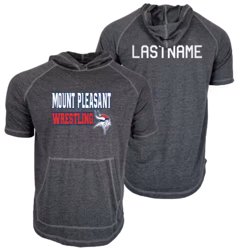 Mount Pleasant Junior Wrestling Custom Heat Press Short Sleeve Hoodie T-Shirt