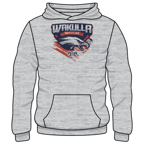 Wakulla Wrestling Custom Sublimated Decal Grey Hoodie
