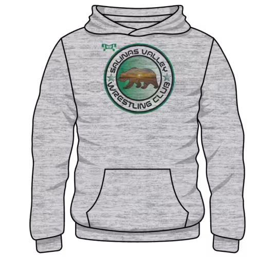 Salinas Valley Wrestling Club Custom Sublimated Decal Grey Hoodie