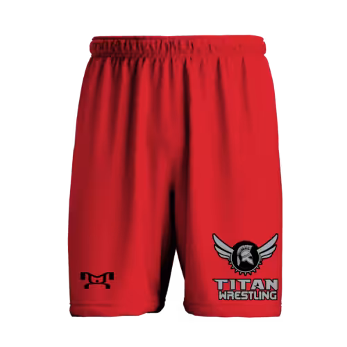 Titan Wrestling Club red Athletic Mesh Short  2025