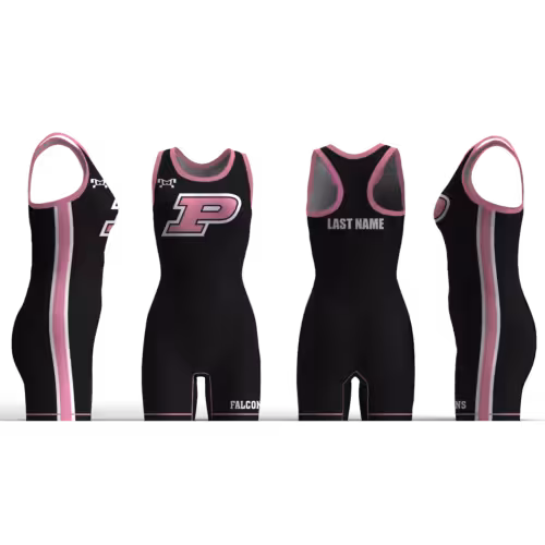 Poolesville Black & Pink SINGLET with the P logo