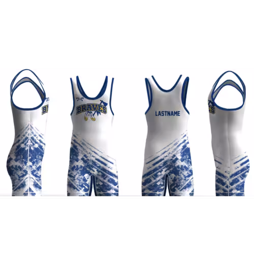 Braves Wrestling Club White Men's Singlet