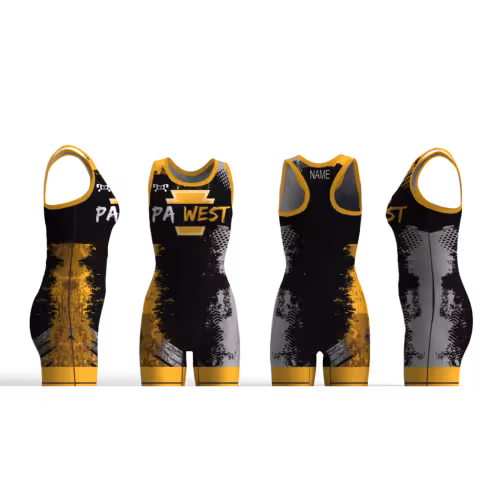 PA WEST WOMENS WRESTLING Gold Women's Custom Singlet