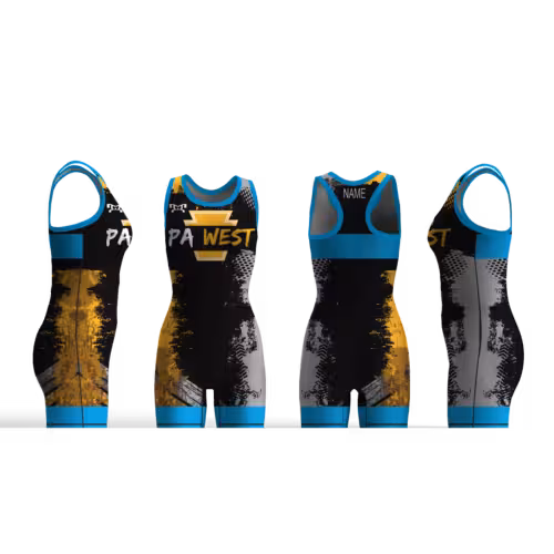 PA WEST WOMENS WRESTLING Blue Women's Custom Singlet