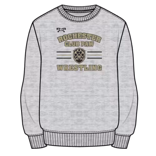 Rochester PAW Custom Sublimated Decal Grey Crewneck